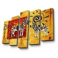 Set 5 tablouri decorative, 5PATK-239, Canvas, 19 x 70 cm, Multicolor