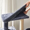 Ansamblu de joaca pisici / arbore pentru pisici Cat Condo, Feandrea, 46x41x84 cm, PAL/plus/sisal, gri inchis