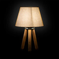 Lampa de masa PWL-1071, Pakoworld, 22x22x32 cm, MDF/textil, bej/maro