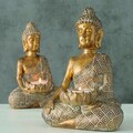 Suport pentru lumanari Buddha Makia V1, Boltze, 14x10x21 cm, polirasina