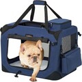 Geanta de transport pentru animale de companie S, Feandrea, max 7 kg, 50x35x35 cm, tesatura Oxford/otel, albastru