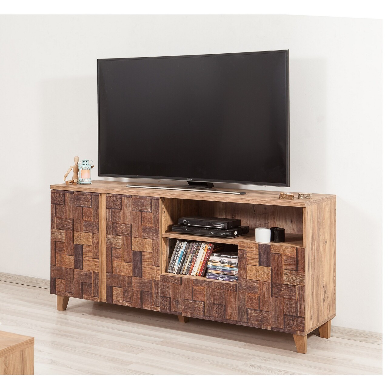 Comoda TV, Sapphire, Marina Mila, 160 x 65 x 45 cm, pal melaminat, maro