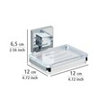 Savoniera cu suport autoadeziv, Wenko, Wenko, Quadro Vacuum-Loc®, 12 x 6.5 x 12 cm, inox/plastic