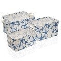 Set 3 cosuri de depozitare Blue Sea, Versa, 35x25x22 cm, poliester