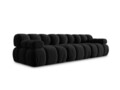 Canapea modulara 3 locuri, Bellis, Micadoni Home, BL, 282x94x63 cm, catifea, negru