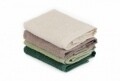 Set 4 prosoape de baie cu cos Beverly Hills Polo Club, 30x30 cm,  100% bumbac, alb/maro/verde deschis/verde inchis