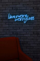 Decoratiune luminoasa LED, Live More Worry Less, Benzi flexibile de neon, DC 12 V, Albastru