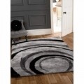 Covor Velvet Droplet, Flair Rugs, 120 x 170 cm, 100% polipropilena, gri/negru