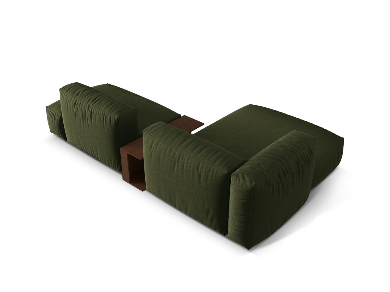 Coltar modular stanga 2 locuri, Martina-169, Micadoni Home, 285x176x75 cm, tesatura structurata catifelata, verde - 1 | YEO