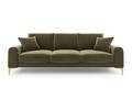 Canapea, Madara, Mazzini Sofas, 4 locuri, gold legs, 237x102x90 cm, catifea, verde