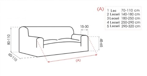 Husa canapea elastica bi-stretch, Belmarti, Viena, 2 locuri, jacquard, rosu