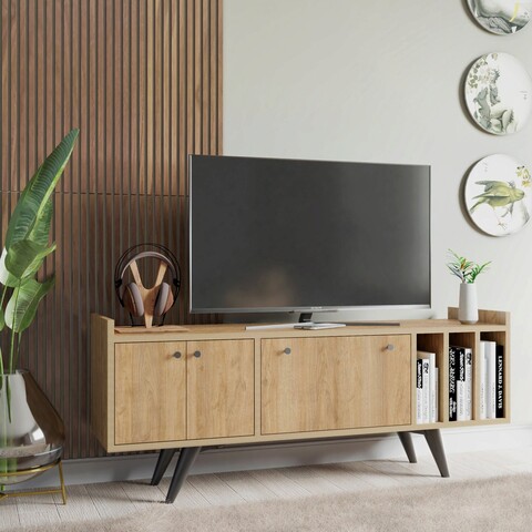 Comoda TV, Mod Design, Brukge, 150x56x40cm, Stejar - 1 | YEO