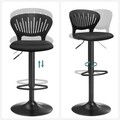 Set 2 scaune de bar, Vasagle, 40 x 42 x 85-107 cm, inaltime reglabila, rotire 360°, otel/mesh, negru