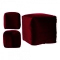 Taburet Gift Decor, Pouffe, 30 x 30 x 30 cm, poliester/polistiren, rosu inchis/maroon