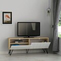 Comoda TV, Decortie, Picadilly Tv Stand, 139x57x36 cm, Stejar / Alb