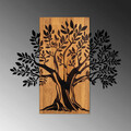 Decoratiune de perete, Monumental Tree 2, 50% lemn/50% metal, Dimensiune: 65 x 58 cm, Nuc / Negru