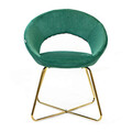 Scaun Jared, Homla, 73x47x84 cm, catifea din poliester/metal, verde