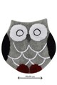 Covoras de baie, Chilai Home, Owl Shape- Grey (90), Acril, Multicolor