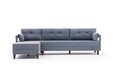 Coltar pe stanga Comfort, Balcab Home, 275x80x80 cm, lemn, albastru