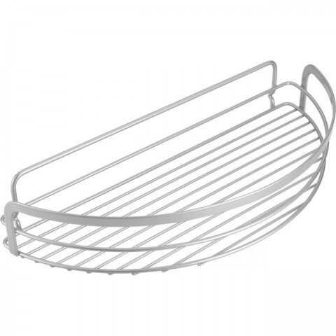 Polita baie Semi-Circle Viva, Metaltex, 37x17x6 cm, metal/ invelis Polytherm, argintiu