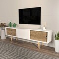 Comoda TV, Zena Home, Ecrin, 160x45x34.5 cm, PAL, Alb/Maro