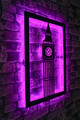 Decoratiune luminoasa LED, Big Ben, MDF, 60 LED-uri, Roz