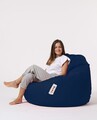 Fotoliu puf, Bean Bag, Ferndale Premium XXL, 115 x 130 cm, poliester impermeabil, albastru inchis