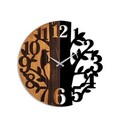 Ceas de perete, Wooden Clock, Lemn/metal, ø56 cm, Nuc / Negru