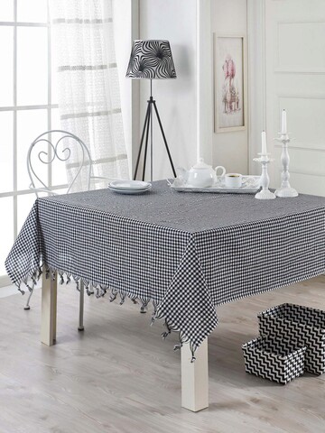 Tablecloth (150 x 150), Eponj Home, Zifir, 150x150 cm, Bumbac, Alb negru