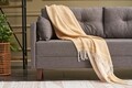 Canapea fixa Comfort, Balcab Home, 2 locuri, 175x80x80 cm, lemn, maro