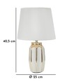 Lampa de masa Cassy, Mauro Ferretti, 1 x E27, 40W, 25x40.5 cm, ceramica/fier/textil, alb/auriu