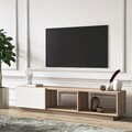 Comoda TV, Minima, Lepando, 180x41.4x37 cm, Stejar / Alb