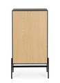 Comoda Allycia, Bizzotto, 64 x 40 x 115.5 cm, lemn de frasin/MDF, negru/natural