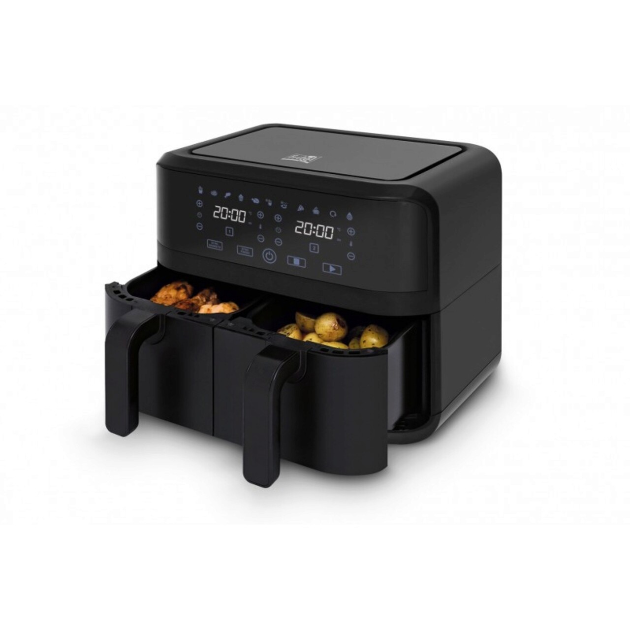 Friteuza Cu Aer Cald FRITEL, SnackTastic 8180 DUO, 1700W, 2x1.35Kg, Negru