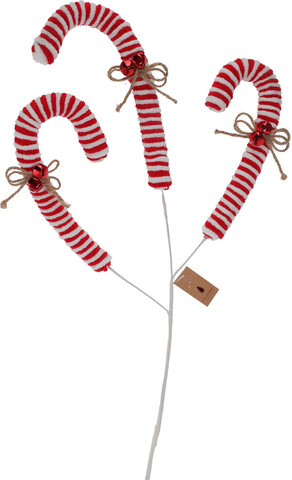 Decoratiune Candy Cane on Stick, Excellent Houseware, 23x3x63 cm, polistiren