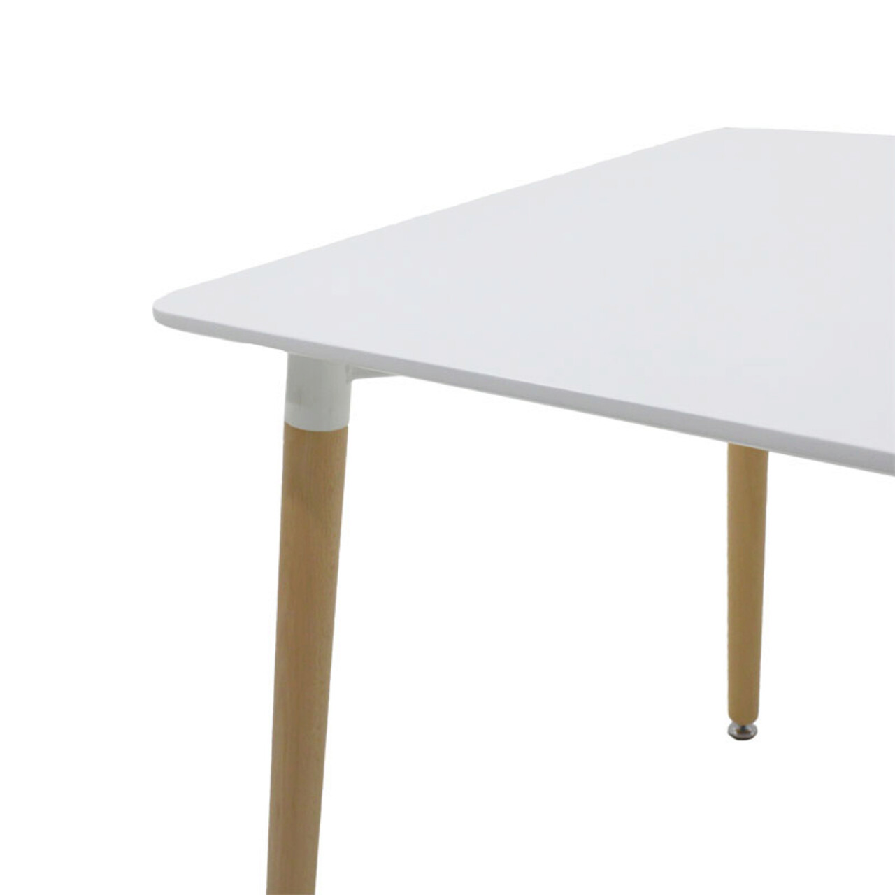 Masa dining Natali, Pakoworld, 80x80x73 cm, MDF/lemn de fag/metal, alb/natural