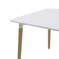 Masa dining Natali, Pakoworld, 80x80x73 cm, MDF/lemn de fag/metal, alb/natural