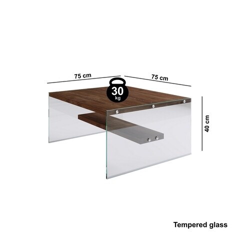 Masuta de cafea S100, Neostill, 75 x 75 x 40 cm, walnut