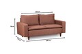 Canapea 2 locuri, Futon, 859FTN2712, Metal, Maro deschis