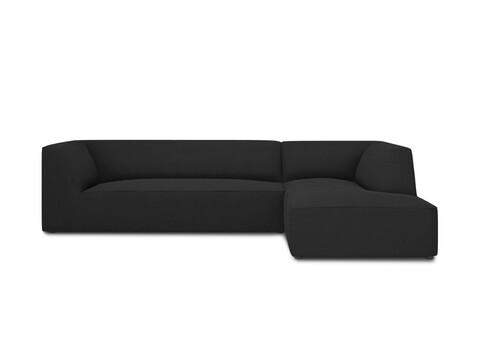 Coltar dreapta 4 locuri, Ruby, Micadoni Home, BL, 273x180x69 cm, poliester, negru