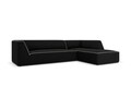 Coltar dreapta 4 locuri, Ruby, Micadoni Home, BL, 273x180x69 cm, tesatura chenille, negru/bej