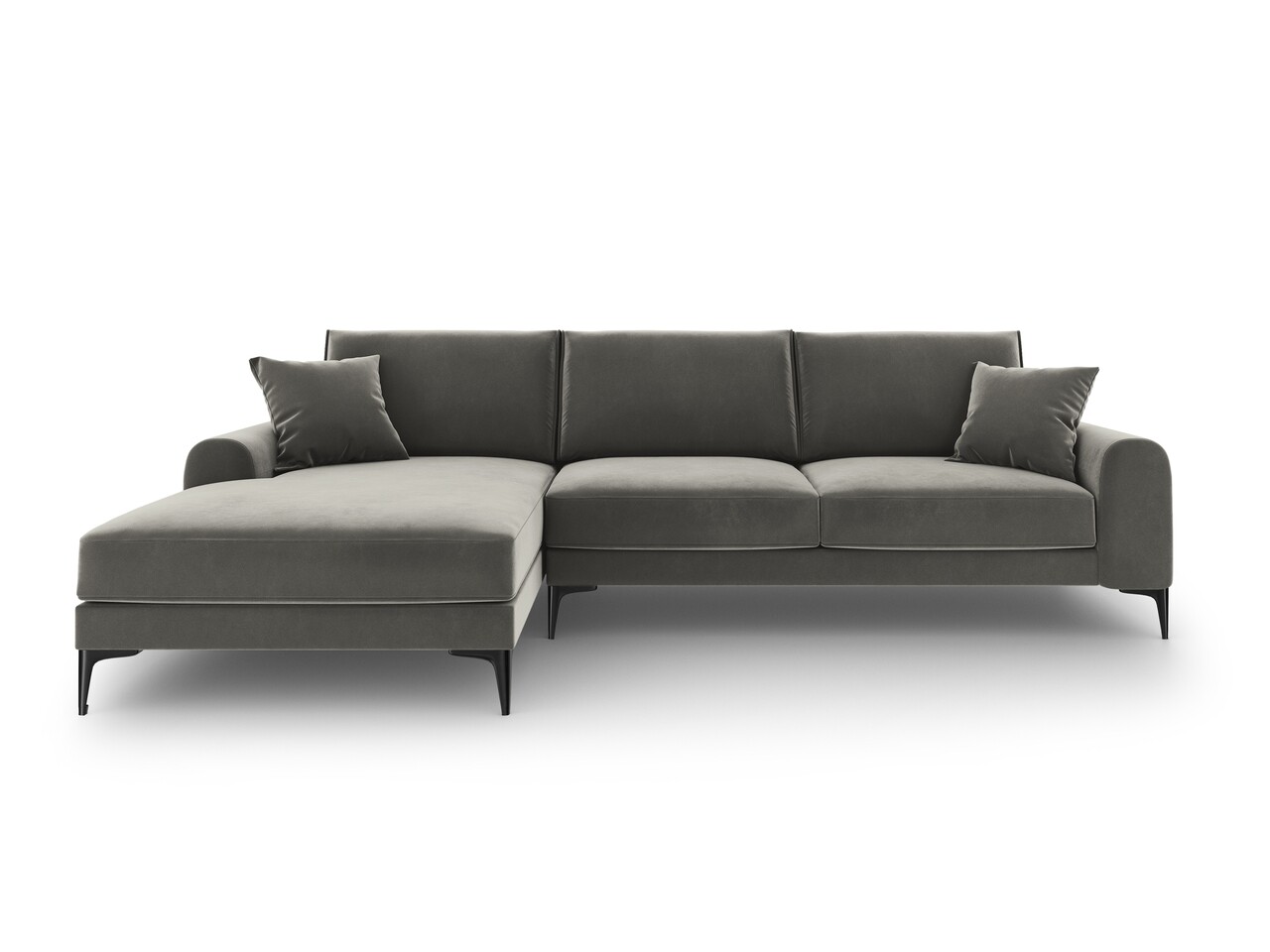 Coltar stanga, Madara, Mazzini Sofas, 5 locuri, 254x182x90 cm, catifea, gri deschis - 1 | YEO