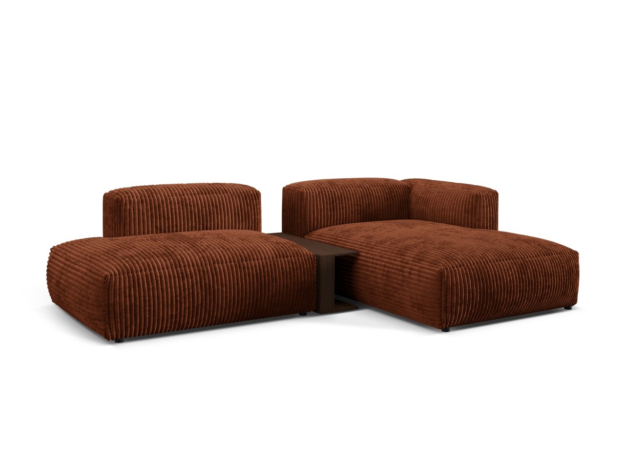 Coltar modular dreapta 2 locuri, Martina-212, Micadoni Home, 285x176x75 cm, velur, caramiziu - 1 | YEO