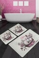 Set covoraș de baie (3 bucăți), Chilai, Rose Basket Djt, Poliester, Multicolor