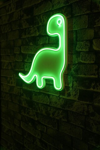 Decoratiune luminoasa LED, Dino the Dinosaur,  Benzi flexibile de neon, DC 12 V, Verde