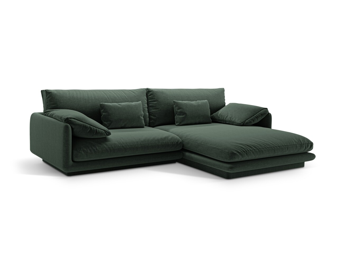 Coltar dreapta 4 locuri, Torino-211, Micadoni Home, 250x170x83 cm, tesatura structurata chenille, verde muschi - 1 | YEO