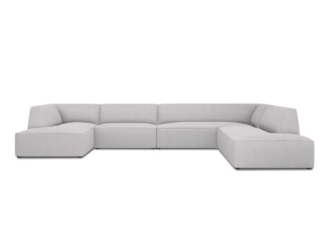 Coltar panoramic dreapta 7 locuri, Ruby, Micadoni Home, BL, 366x273x69 cm, poliester, gri deschis