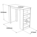 Masa de bar Riff, Pakoworld, 120x51.6x101.8 cm, PAL melaminat, antracit vintage