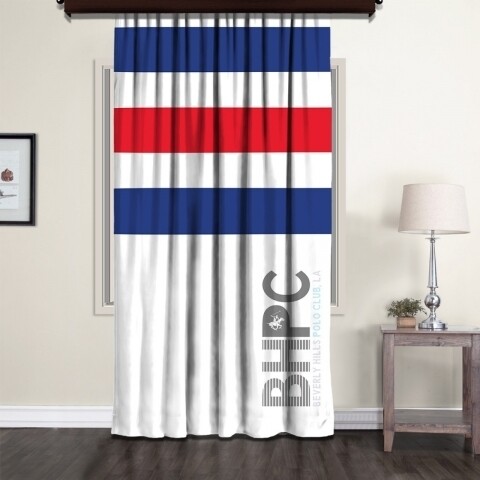 Poza Draperie Beverly Hills Polo Club, 140x260, 100% poliester, Blue/Red/White