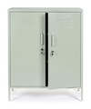 Bufet inferior Cambridge, Bizzotto, 2 rafturi reglabile, 80x40x101.5 cm, otel, verde sage